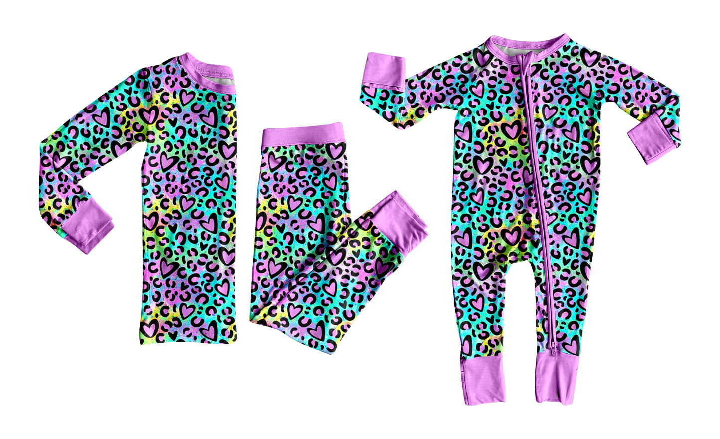 Toddle kids Valentines day leopard design matching outfit wholesale baby clothes