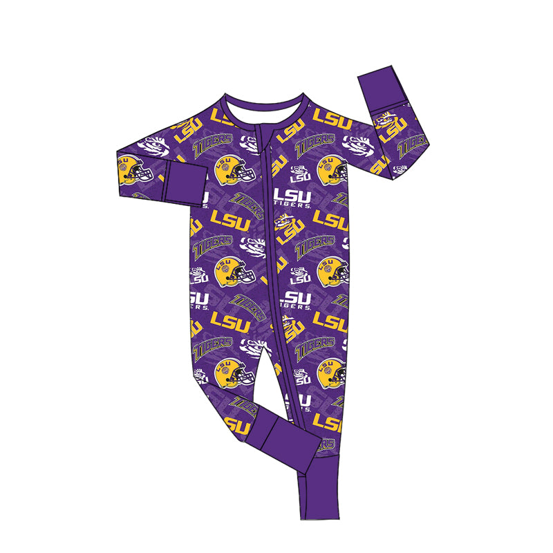 baby boy team long sleeve zip romper