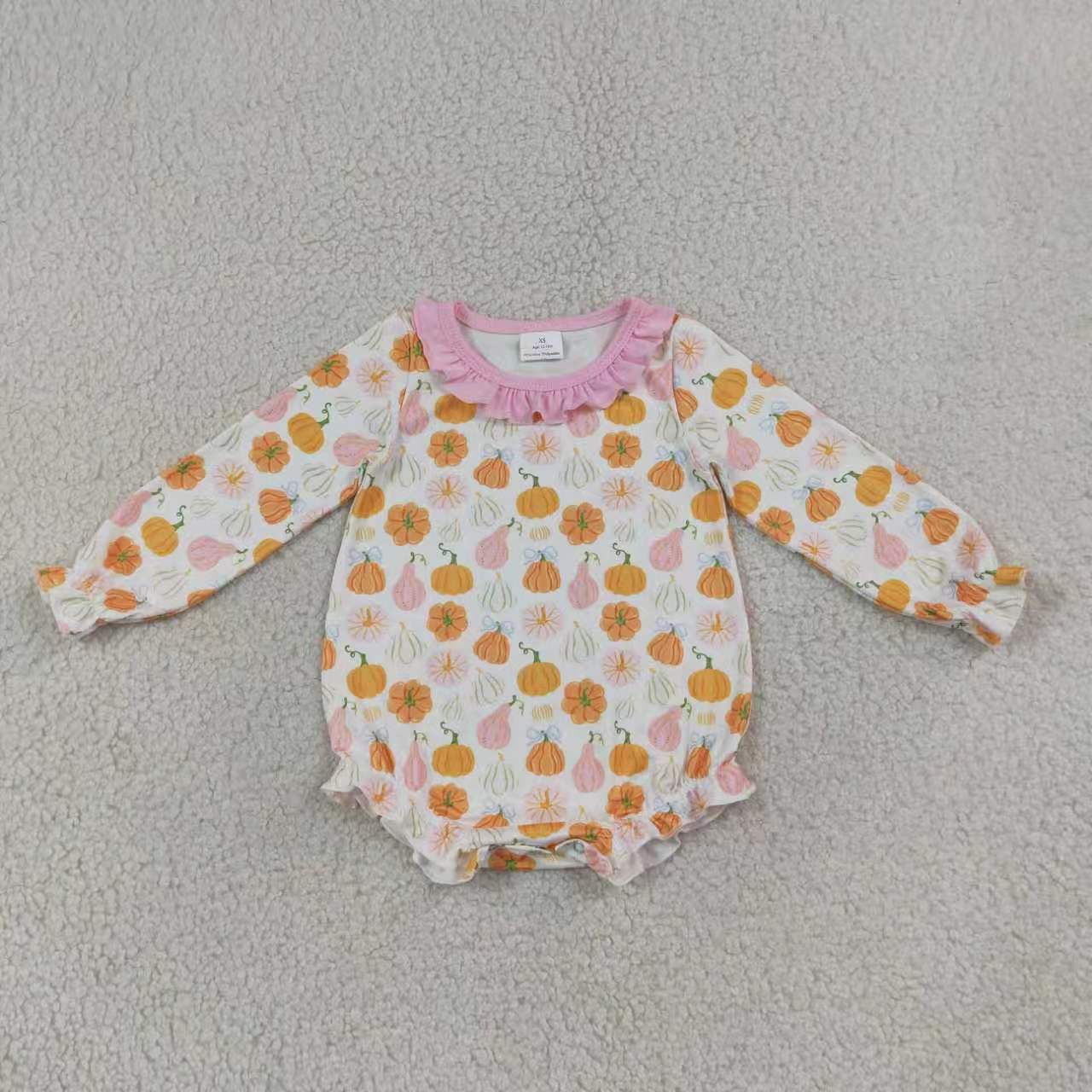 Fall pumpkins long sleeve top matching pants girls outfit