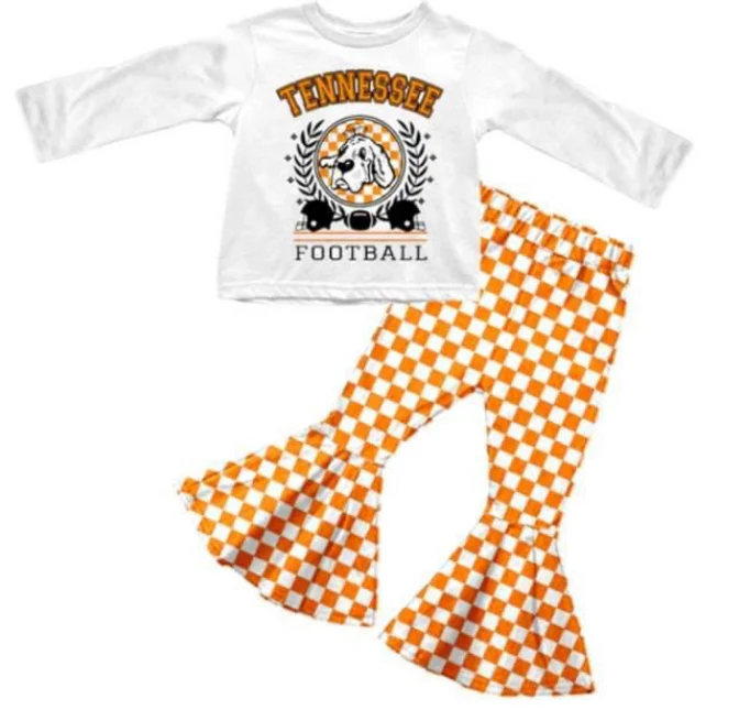 baby girl college team long sleeve top matching pants outfit