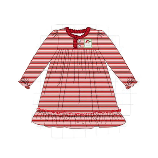 baby girl christmas santa claus long sleeve dress