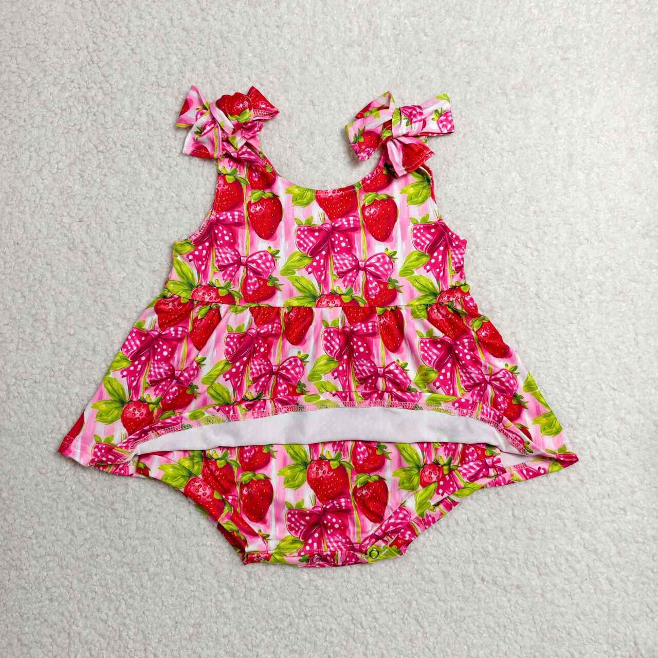 Strawberry print toodle girl summer romper