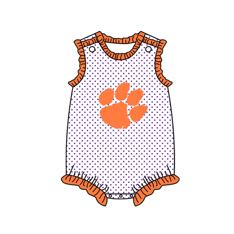toddle baby girl orange team romper