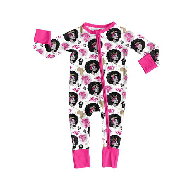toddle baby black history long sleeve zip romper