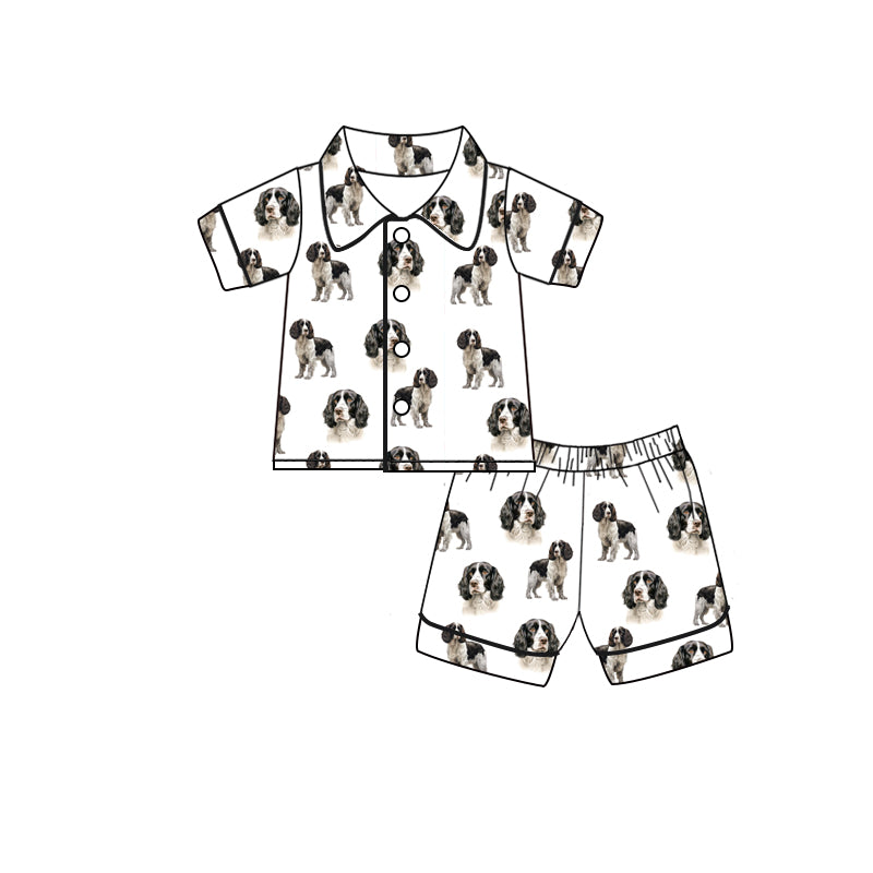 baby boy short sleeve dog print pajama set
