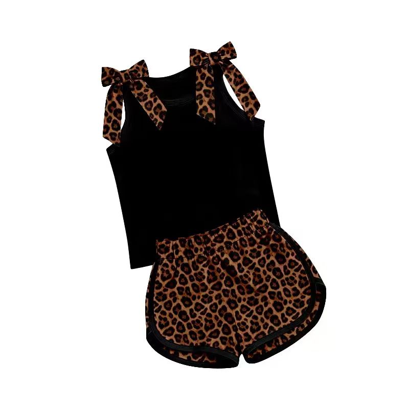 Custom bow top matching shorts girls summer outfit