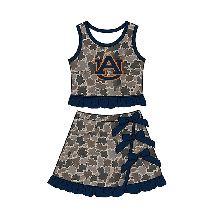 toddle girls custom auburn team camo style skirt set