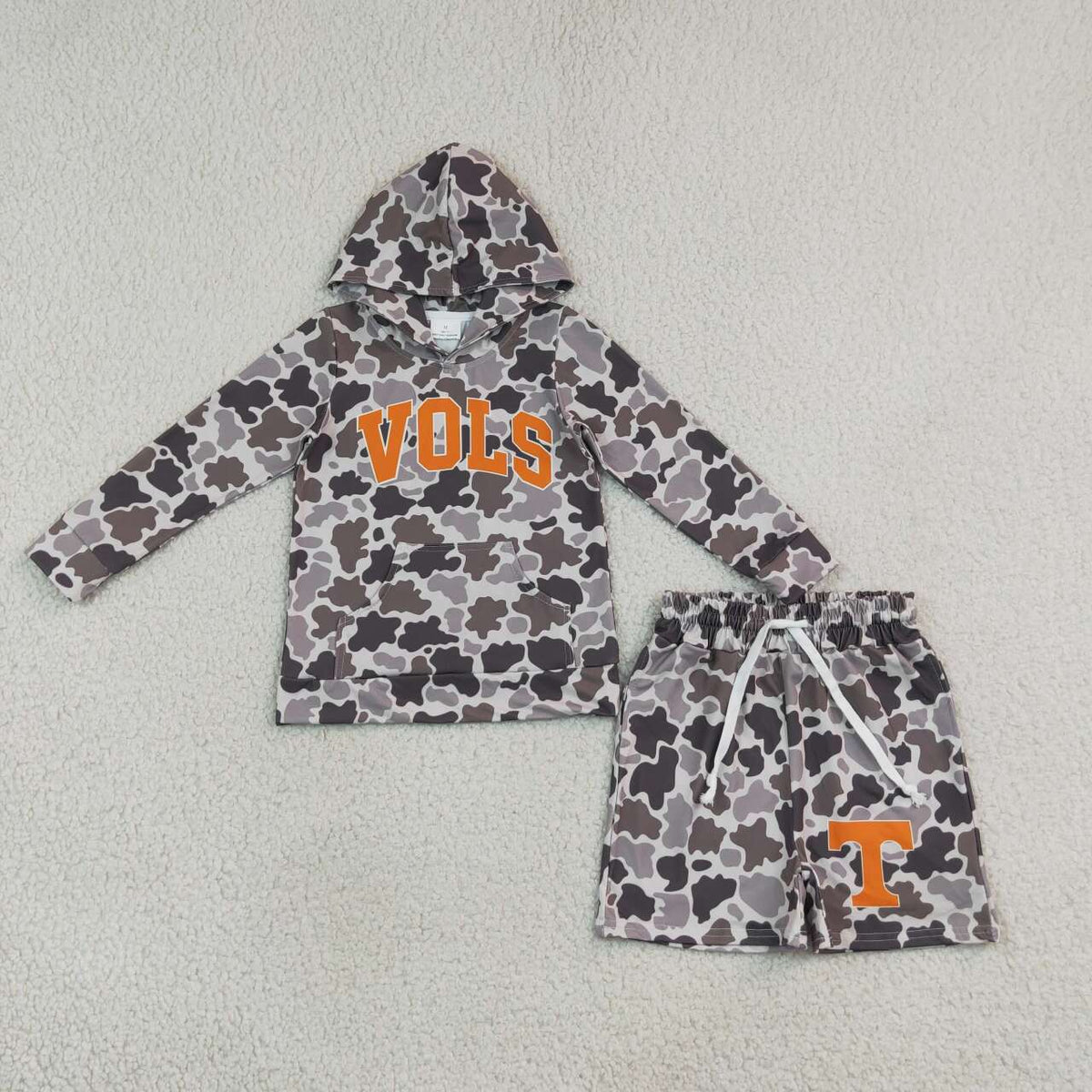 Long sleeve vols hoodie top matching shorts boy wholesale factory price outfit
