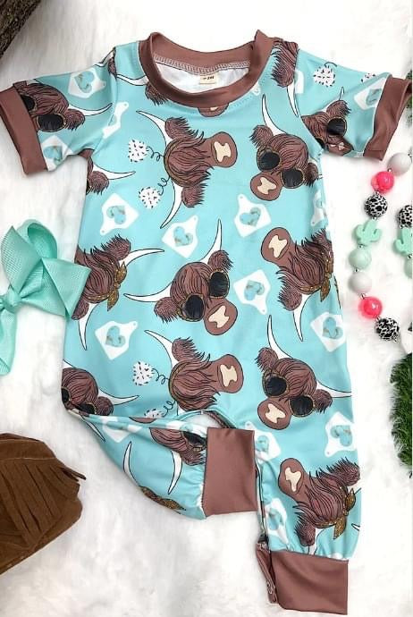 western cowgirl short sleeve romper