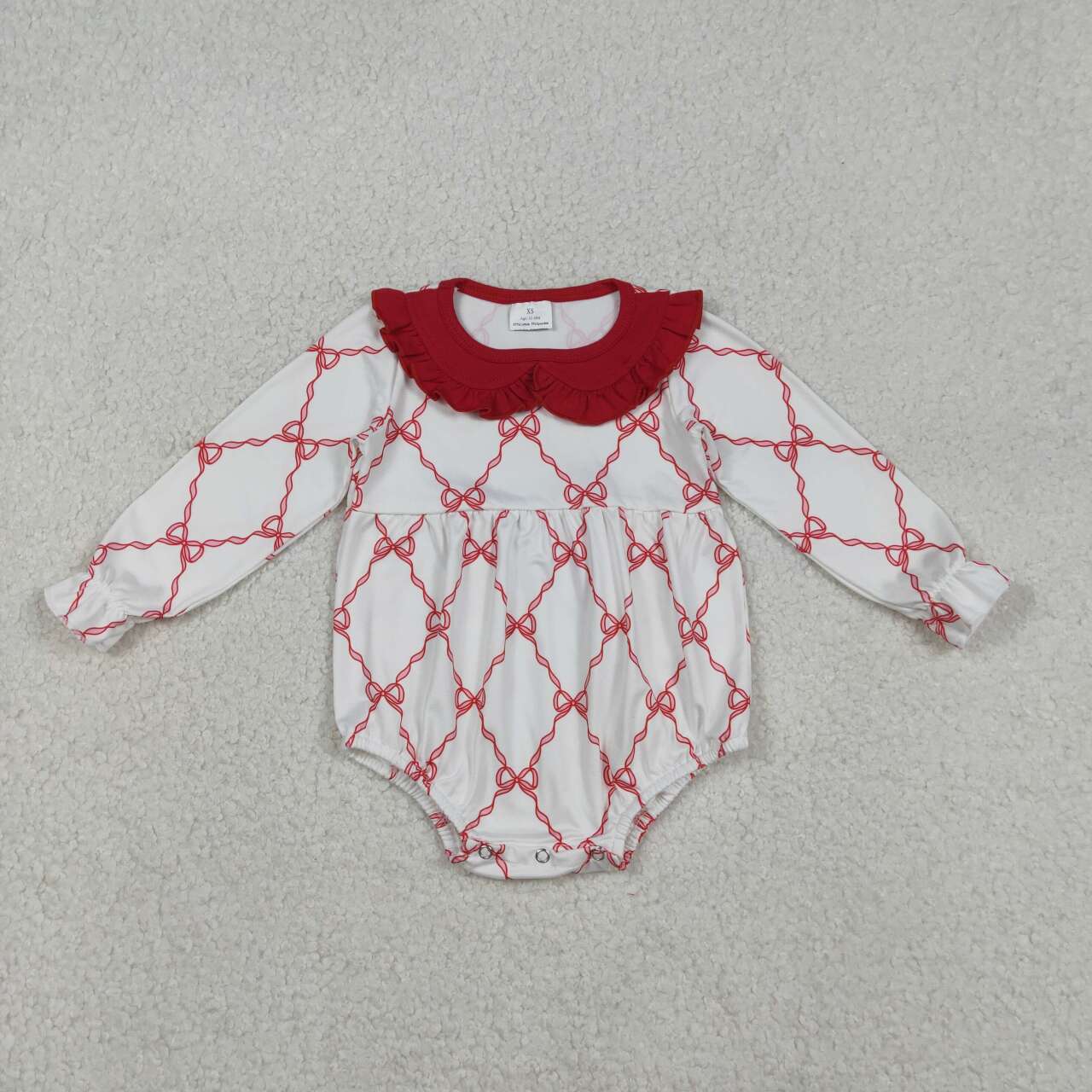 Red bow design toddle girls romper