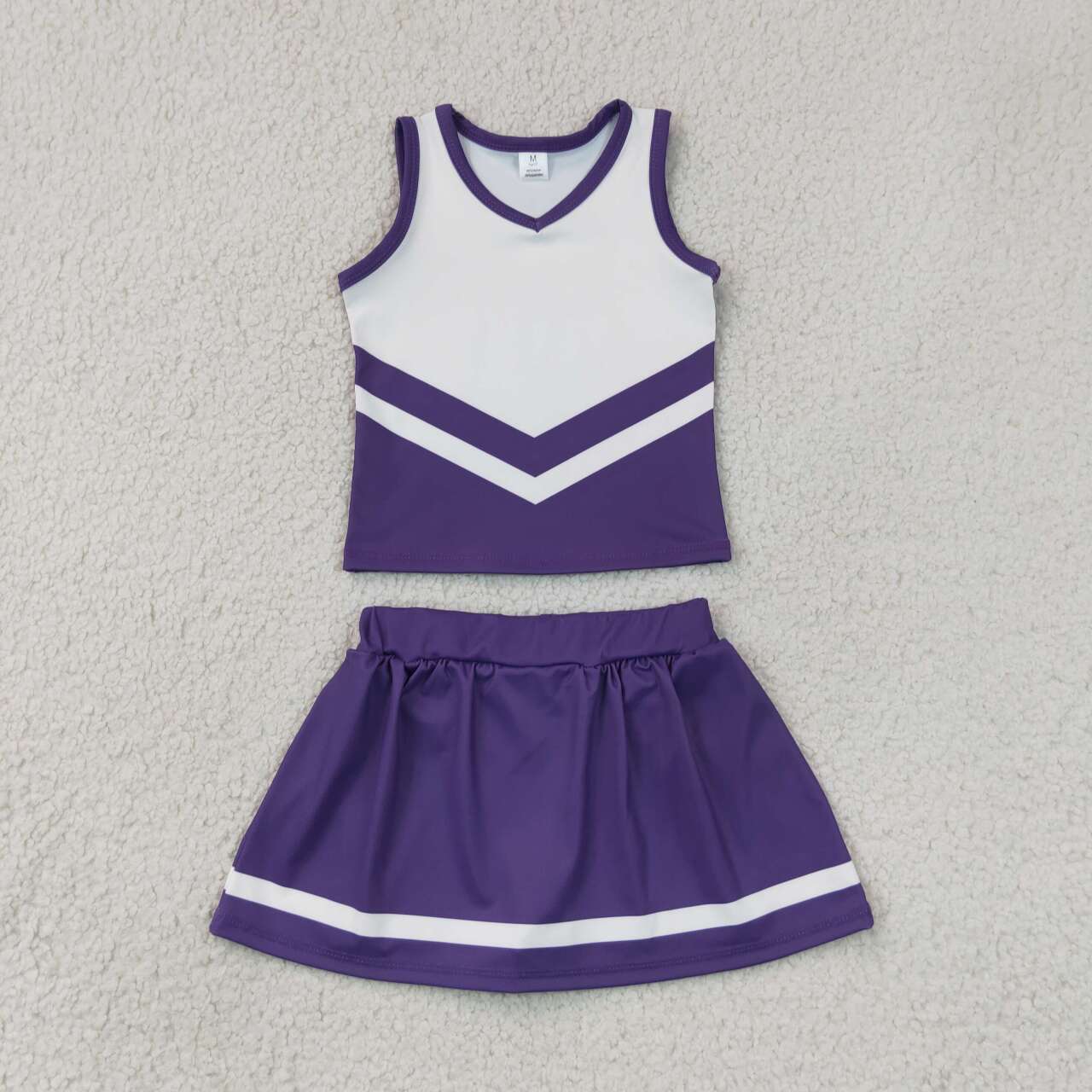 Purple top matching skorts girls summer yoga outfit