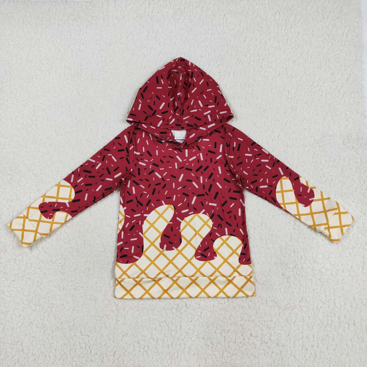 Baby boy long sleeve wine red hoodie top