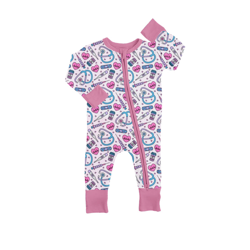 wholesale nurse long sleeve zip romper
