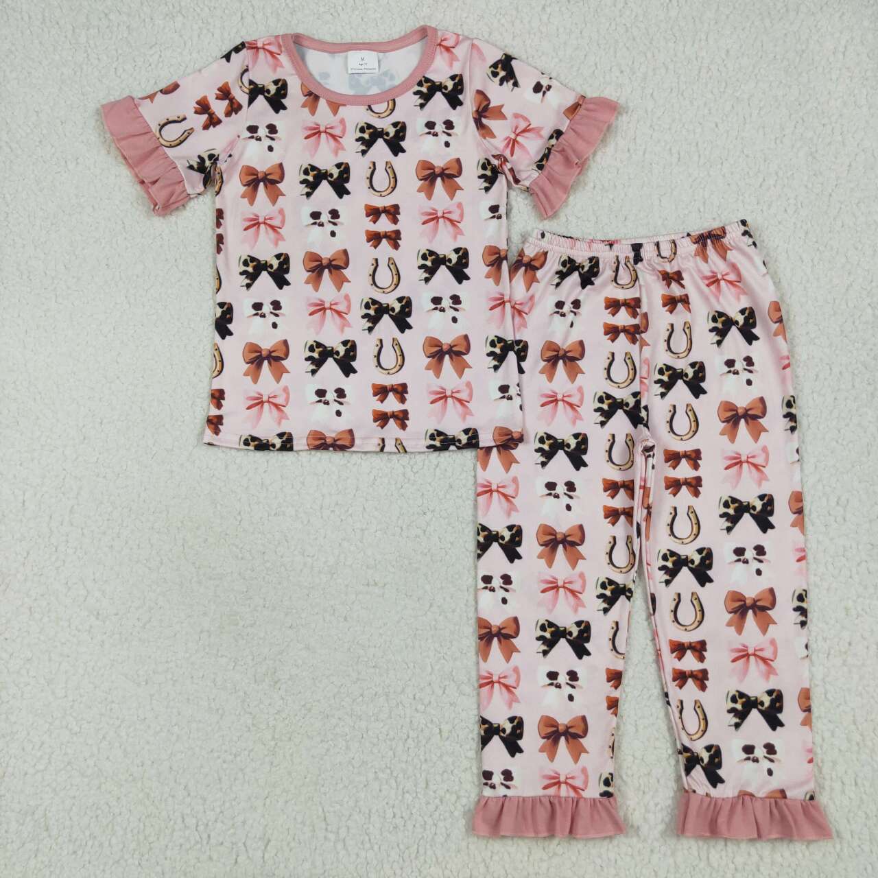 Toddle girls bow design top matching pants outfit