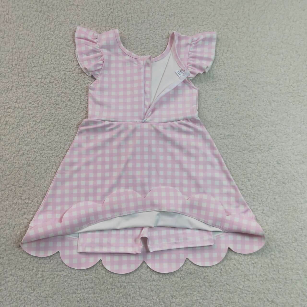 Toddle girls pink plaid design yoga dress