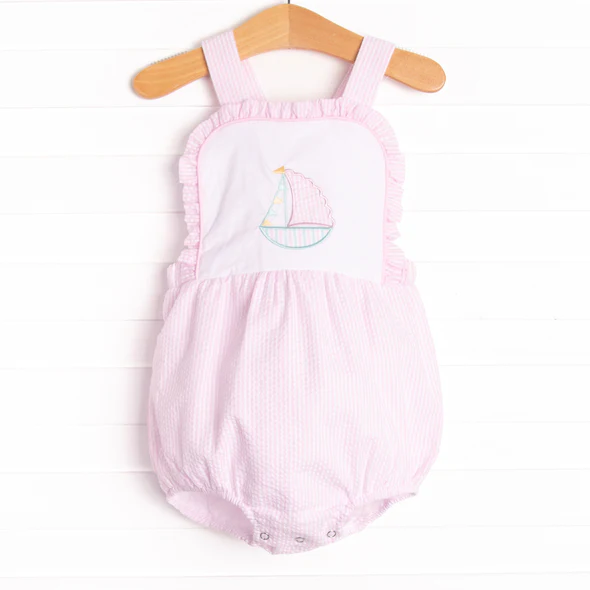 toddle baby girl sailboat summer romper