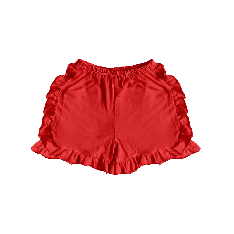 infant toddle girls wholesale red ruffle shorts