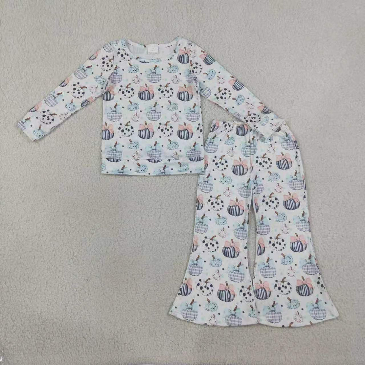 Halloween ghost long sleeve top matching pants girls outfit