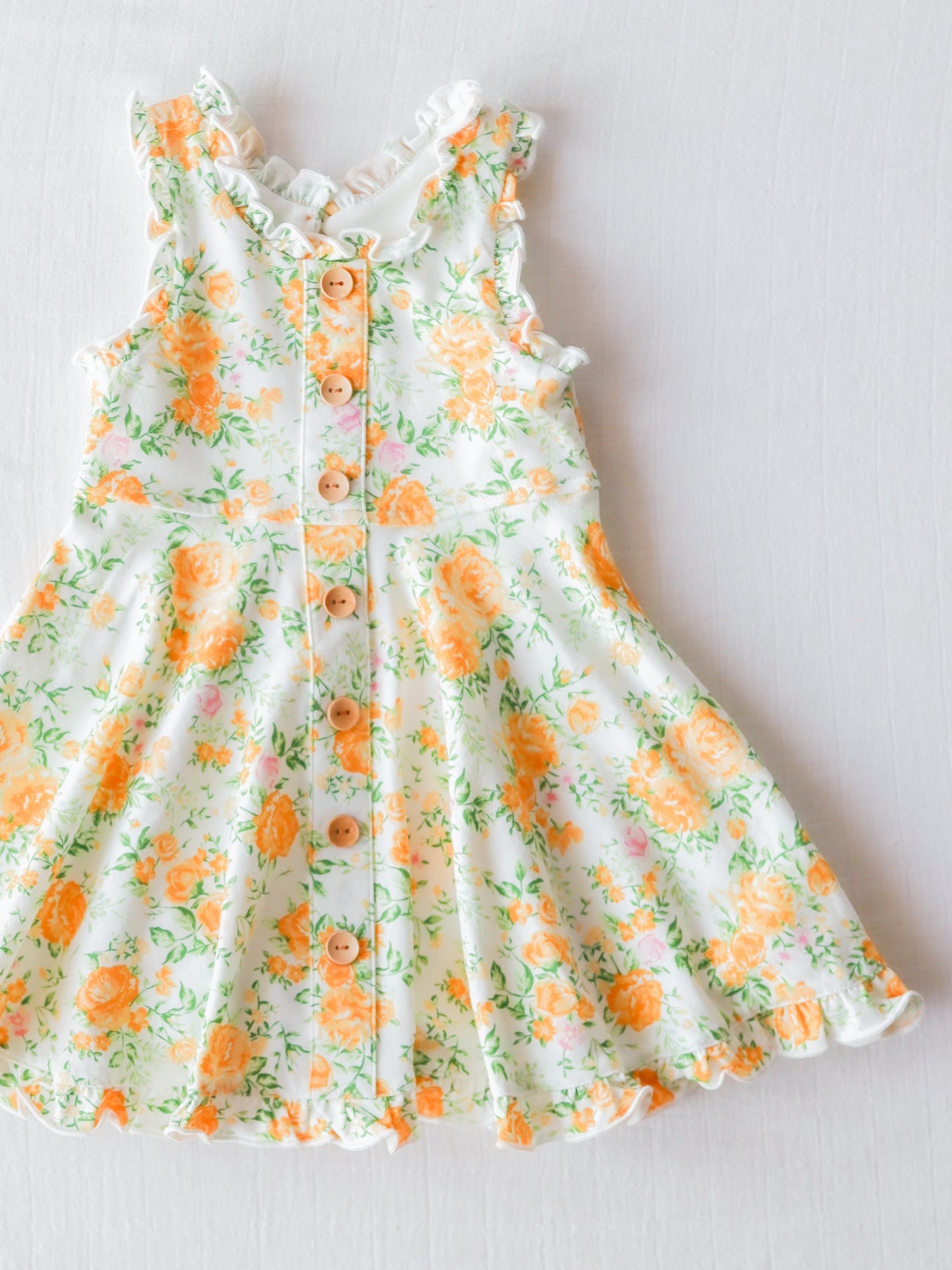 Baby girl yellow floral boutique dress
