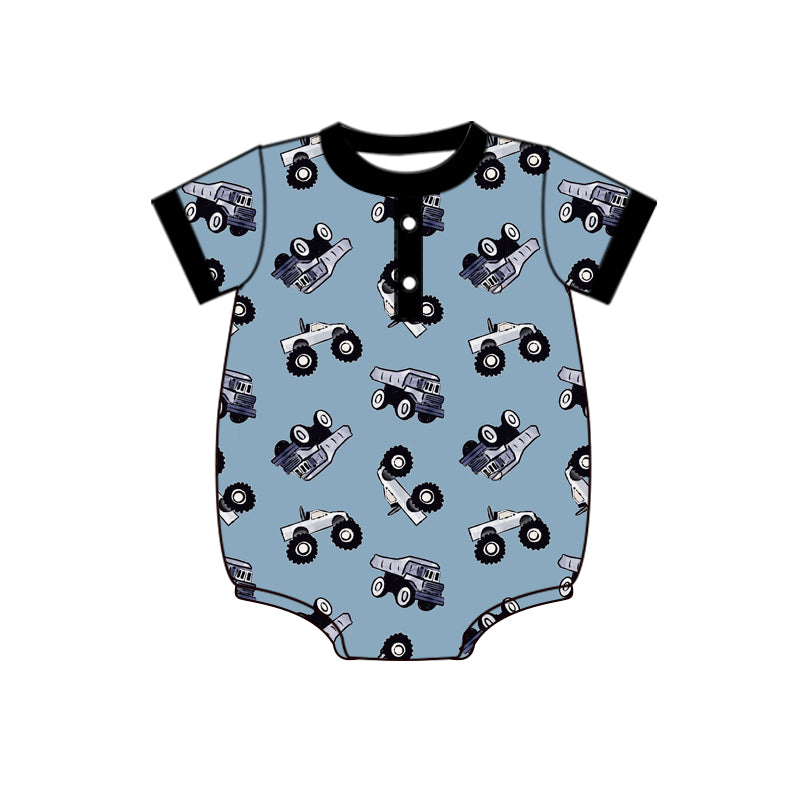 infant baby boy short sleeve button romper
