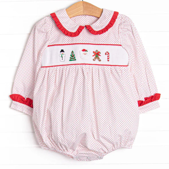 toddle baby girl Christmas Santa Claus design romper