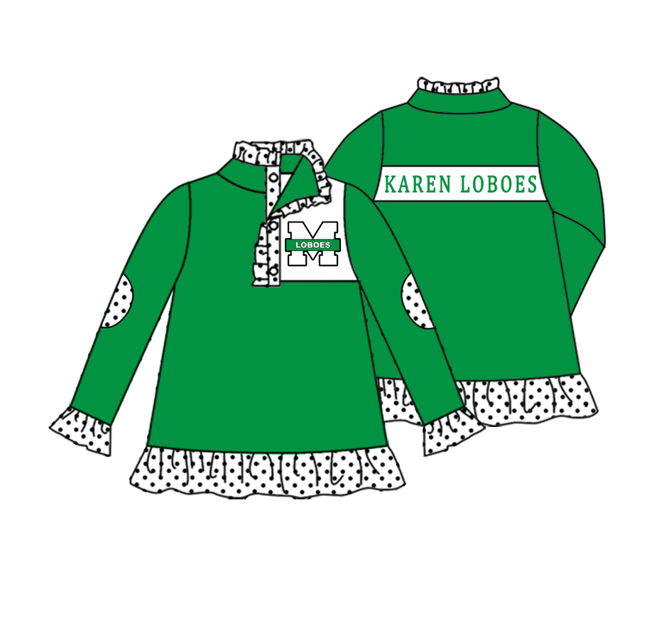 baby girl custom team long sleeve pullover