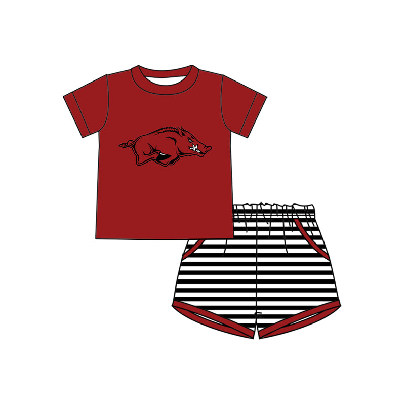 Custom uk team top matching shorts boy summer outfit