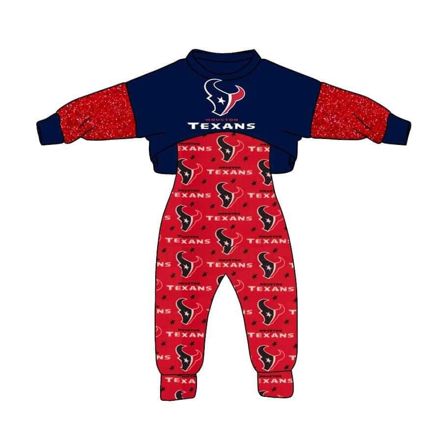 Girls game day team top suspender 2pcs clothes set