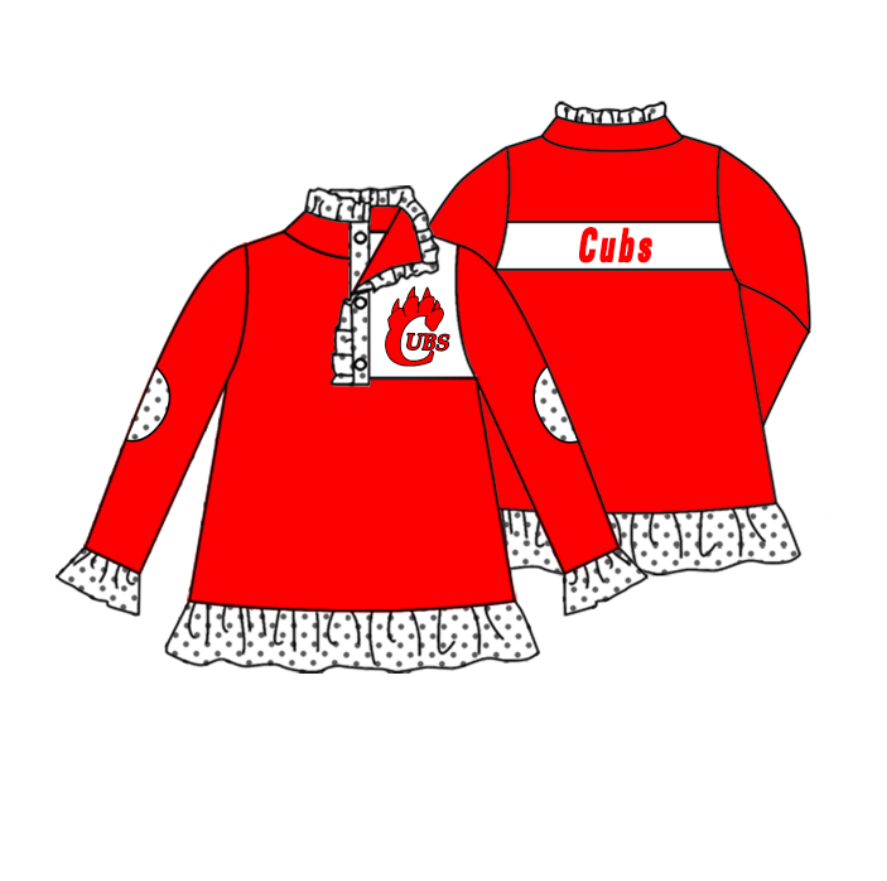 baby girl custom team long sleeve pullover