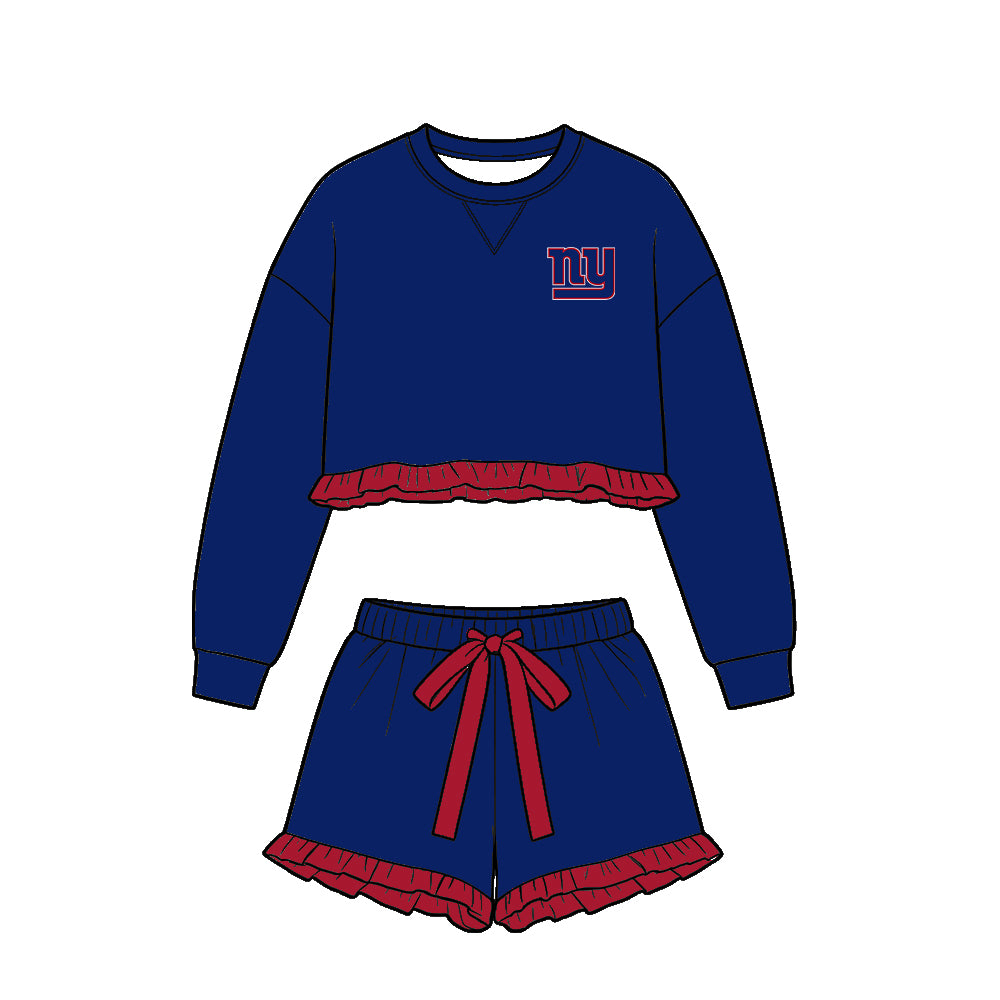 Custom team top matching shorts kids outfit wholesale factory price