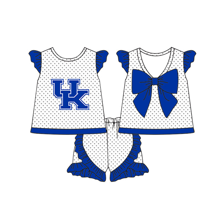 Custom team top matching shorts girl summer outfit