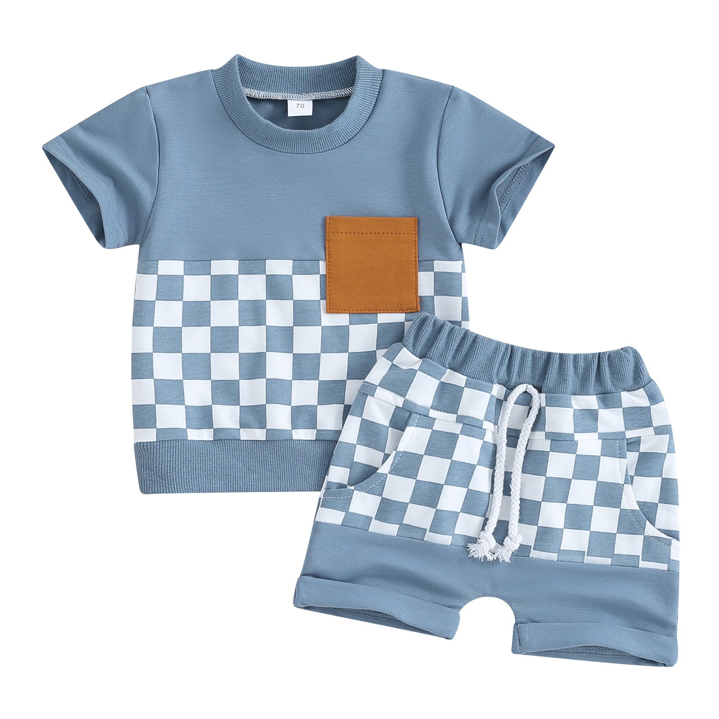 baby boy blue chekered summer shorts