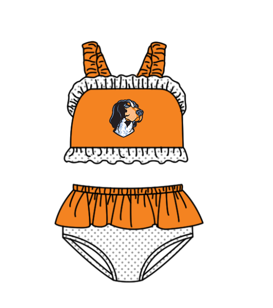 Baby girls wholesale two pieces custom team summer swimwear