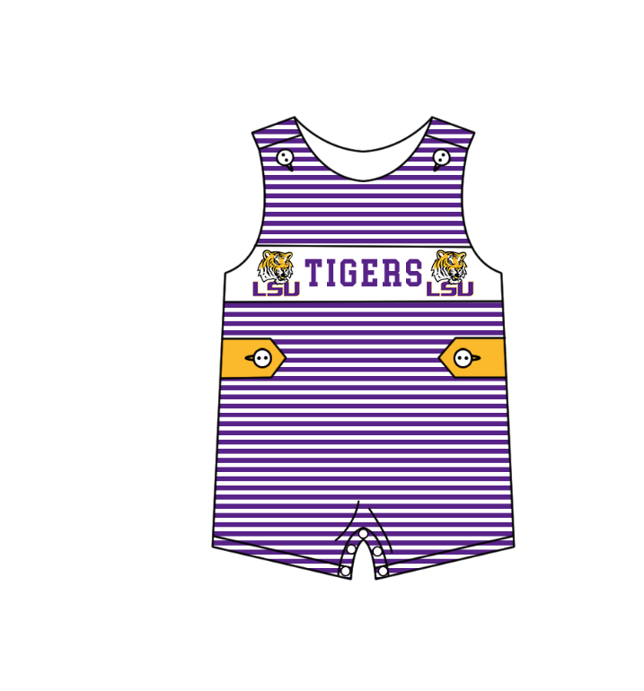 Custom collegiate team design toddle boy summer romper
