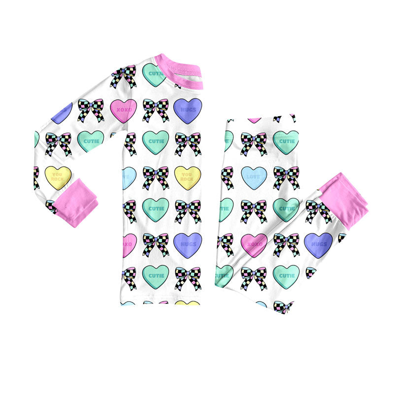 Valentines Day kids long sleeve pajama set wholesal factory price