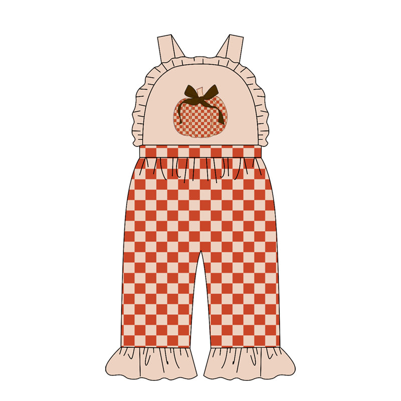 toddle girls fall pumpkin design jumpsuit wholesale factory price