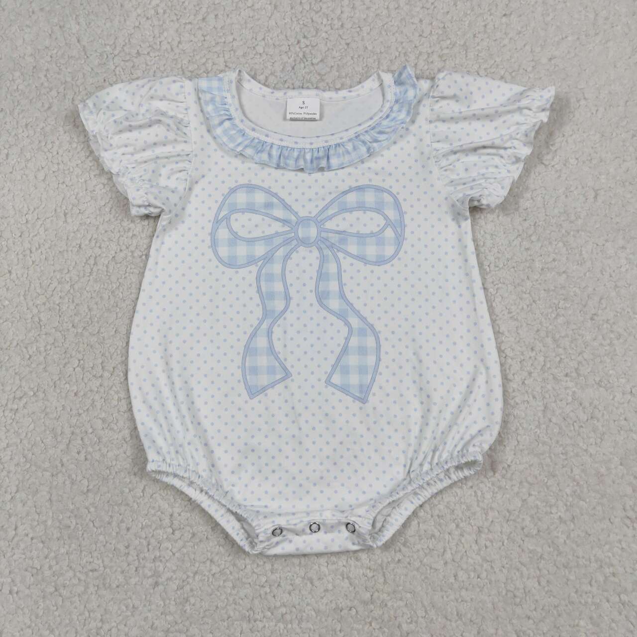Toddle girl blue plaid romper