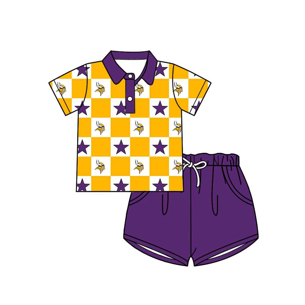 Custom team top matching shorts boy summer outfit