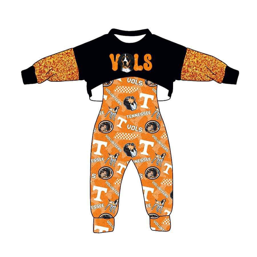 Girls game day team top suspender 2pcs clothes set