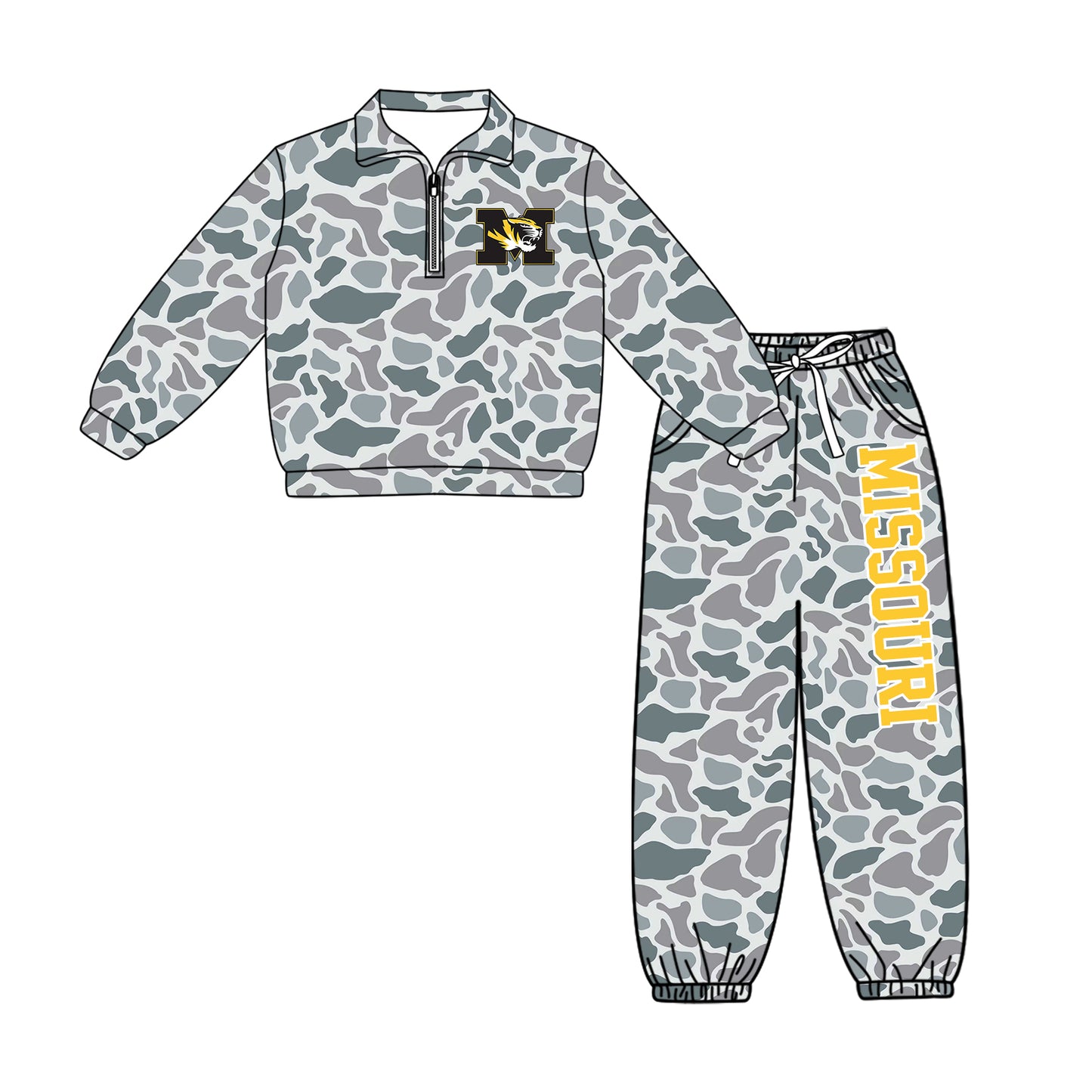 Toddle kids custom Missouri team design long sleeve outfit