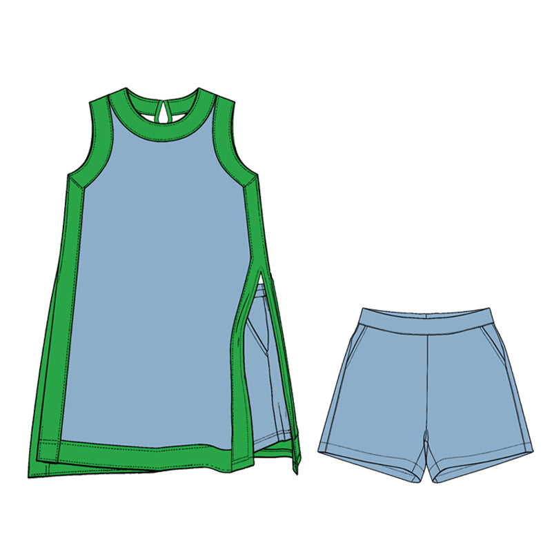 baby girls sleeveless dress matching shorts yoga clothing set
