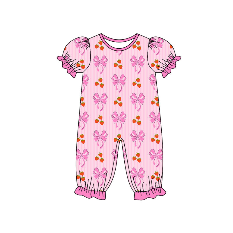 Toddle baby girls strawberry romper wholesale factory price
