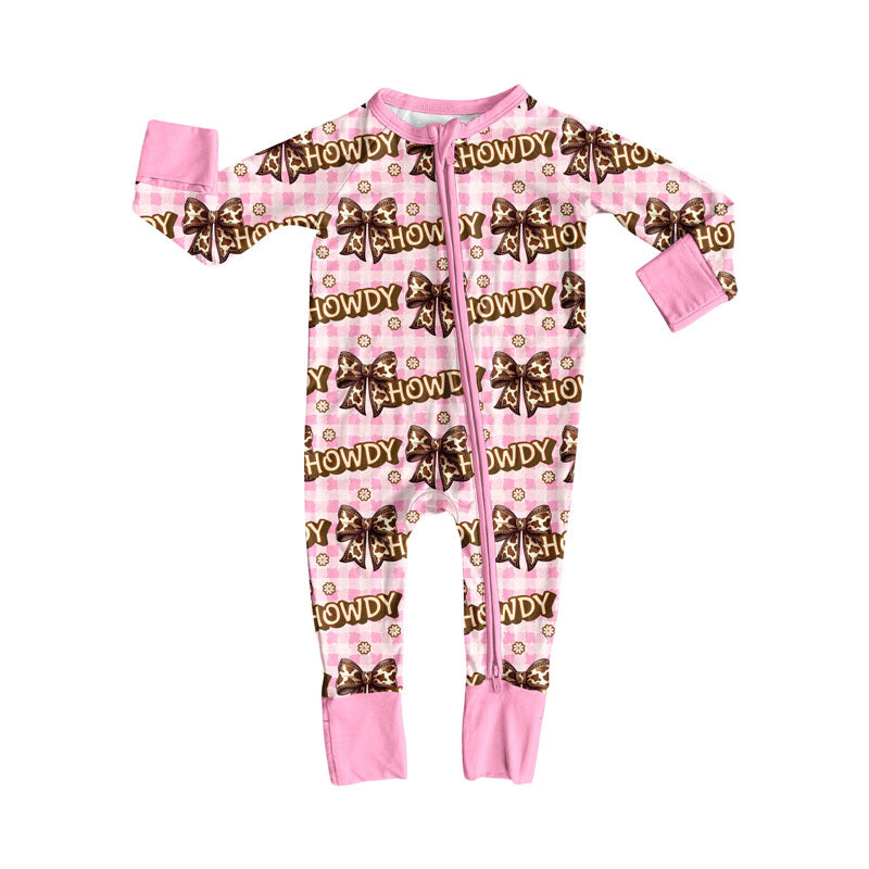 toddle baby western howdy long sleeve zip romper