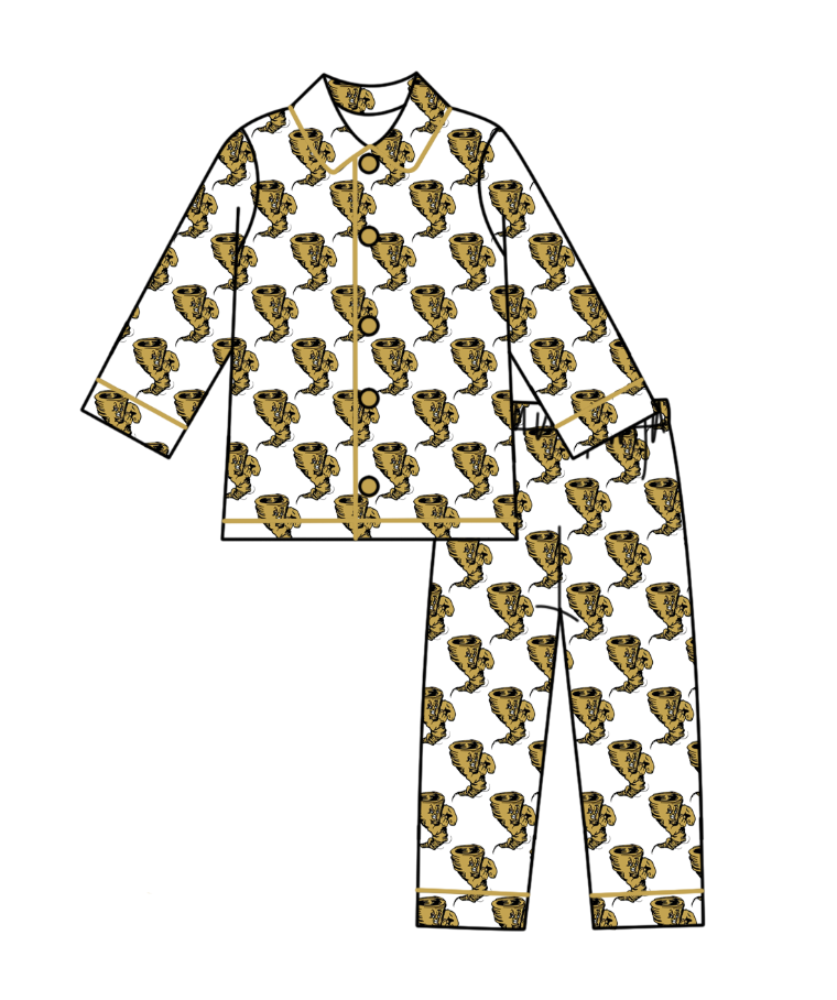 baby girl team design long sleeve pajama set