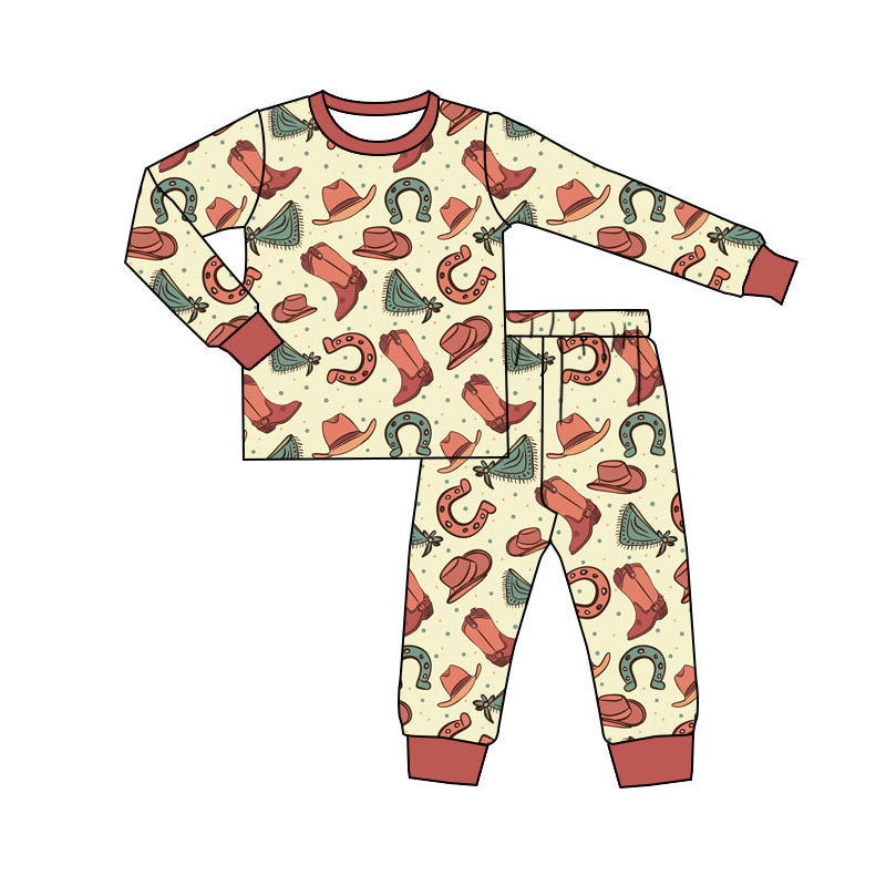 Western design kids pajama set wholesal factory price