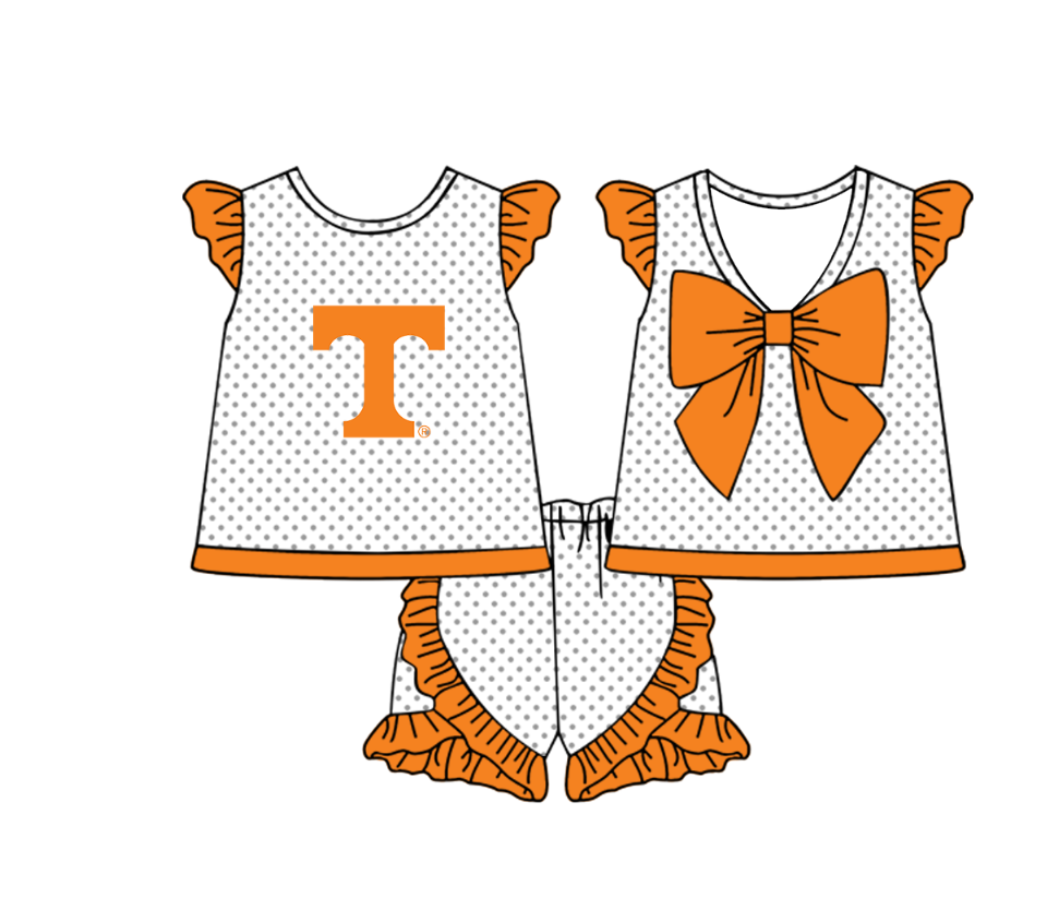 Custom team top matching shorts girl summer outfit