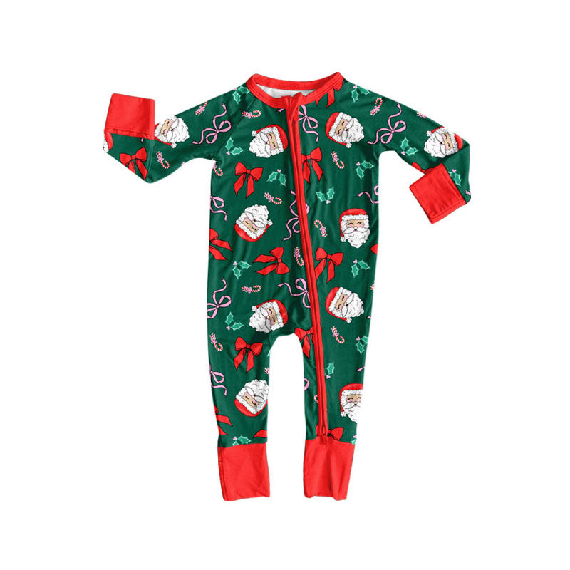 toddle baby Christmas santa long sleeve zip romper