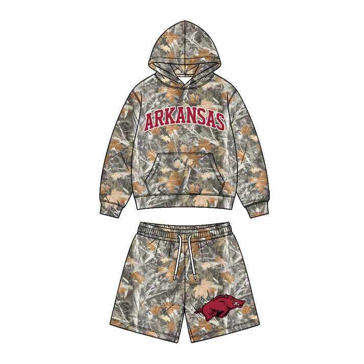Toddle kids custom arkansas team design boy long sleeve clothes wholesale price