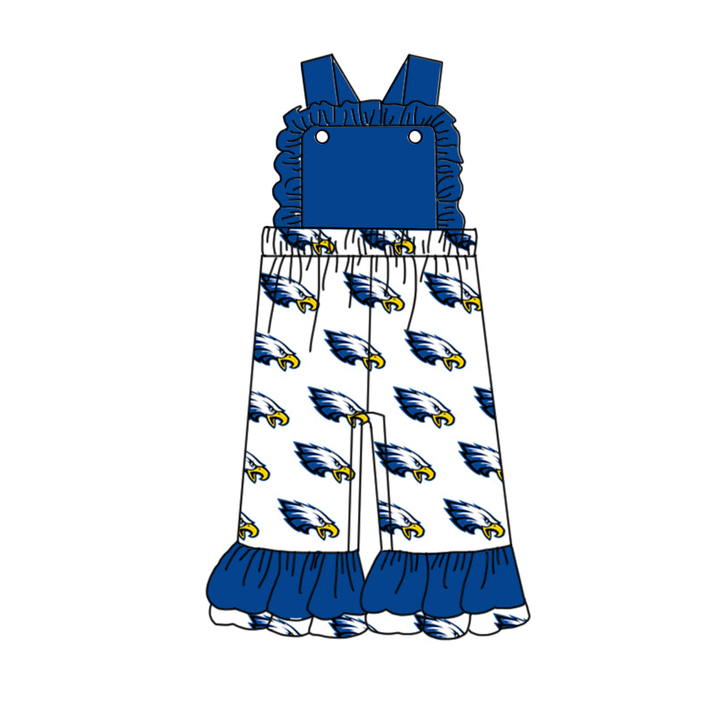 baby girls team blue eagle wide leg jumpsuit