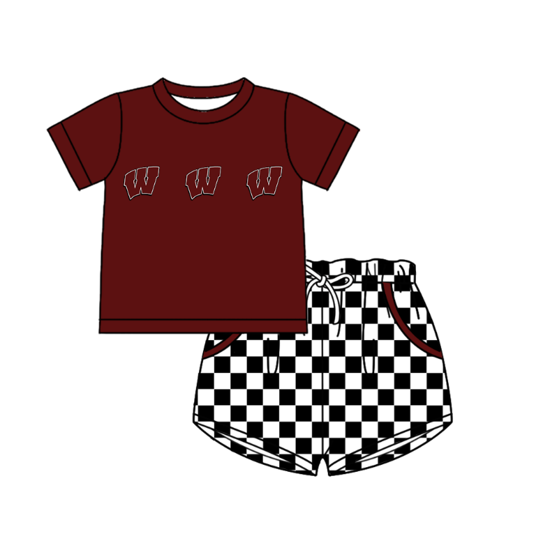 Custom team top matching shorts boy summer outfit